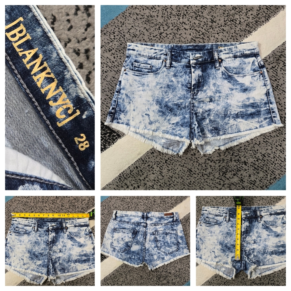 Blank NYC Acid Wash Distressed Cutoff Shorts,  28, EUC